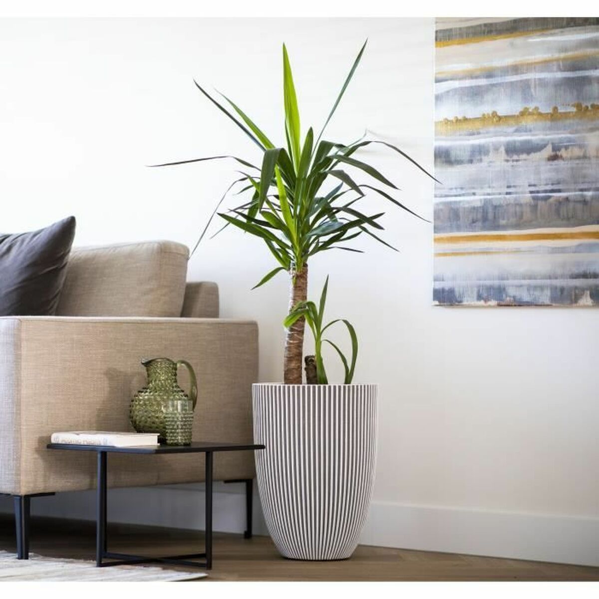 Planter Capi Europe Beige Plastic Circular 34 x 34 x 46 cm-2