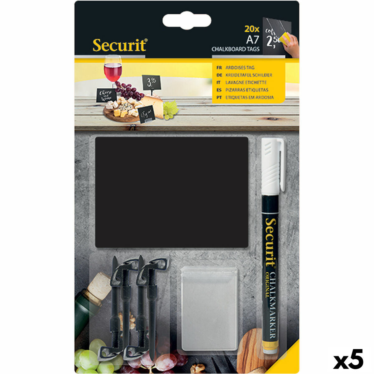 Board Securit With support Set 7,4 × 10,5 cm 20 Units Black-0