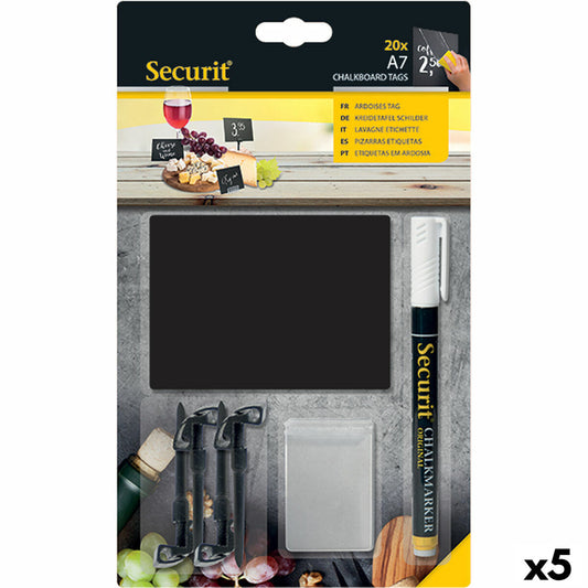 Board Securit With support Set 7,4 × 10,5 cm 20 Units Black-0