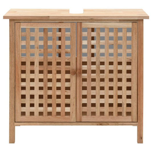 NNEVL Sink Cabinet Solid Walnut Wood 66x29x61 cm-1