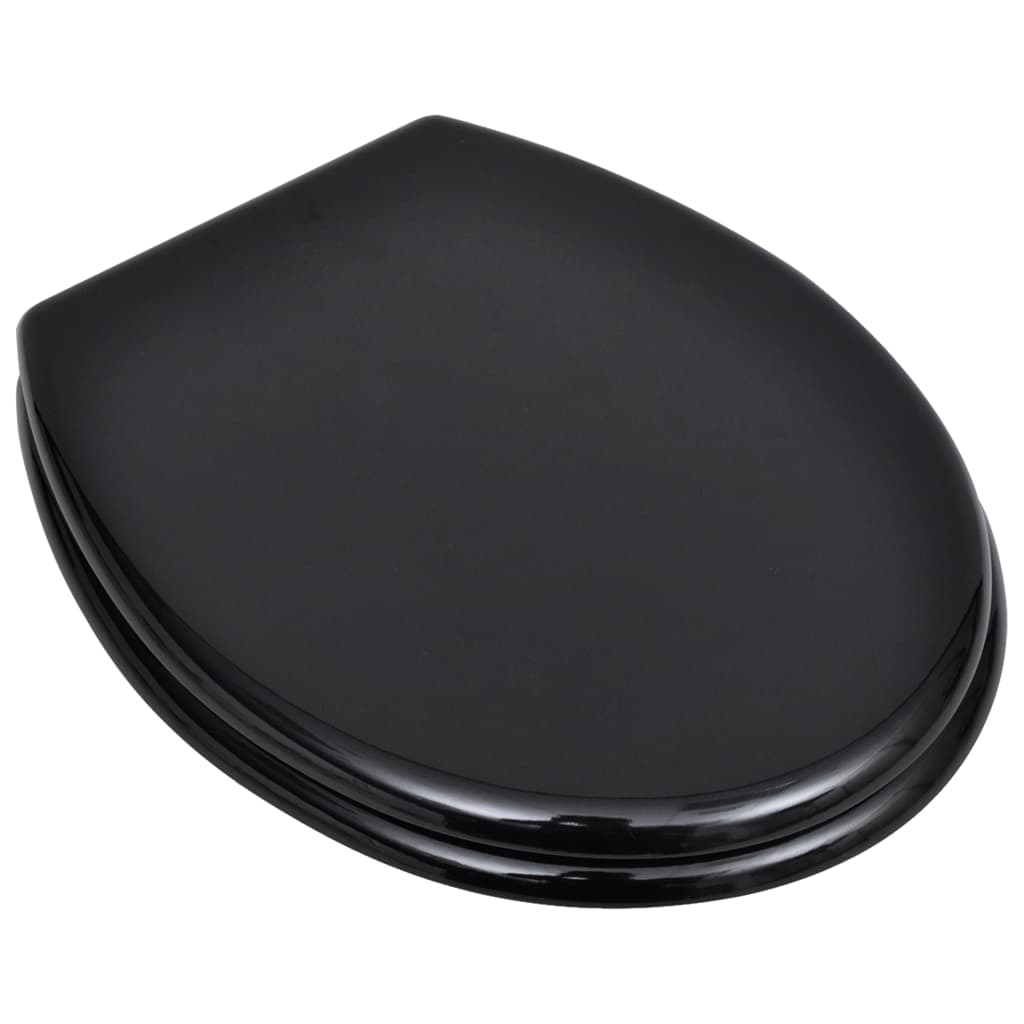 NNEVL Toilet Seats with Lids 2 pcs MDF Black-1