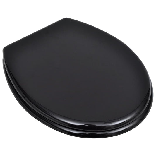 NNEVL Toilet Seats with Lids 2 pcs MDF Black-1