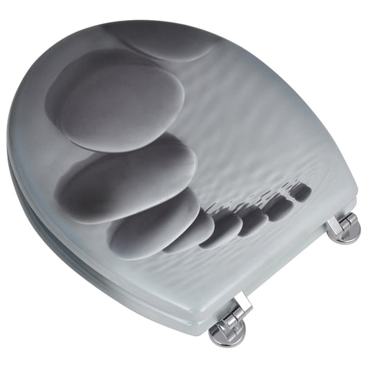 NNEVL Toilet Seats with Lids 2 pcs MDF Stones-1
