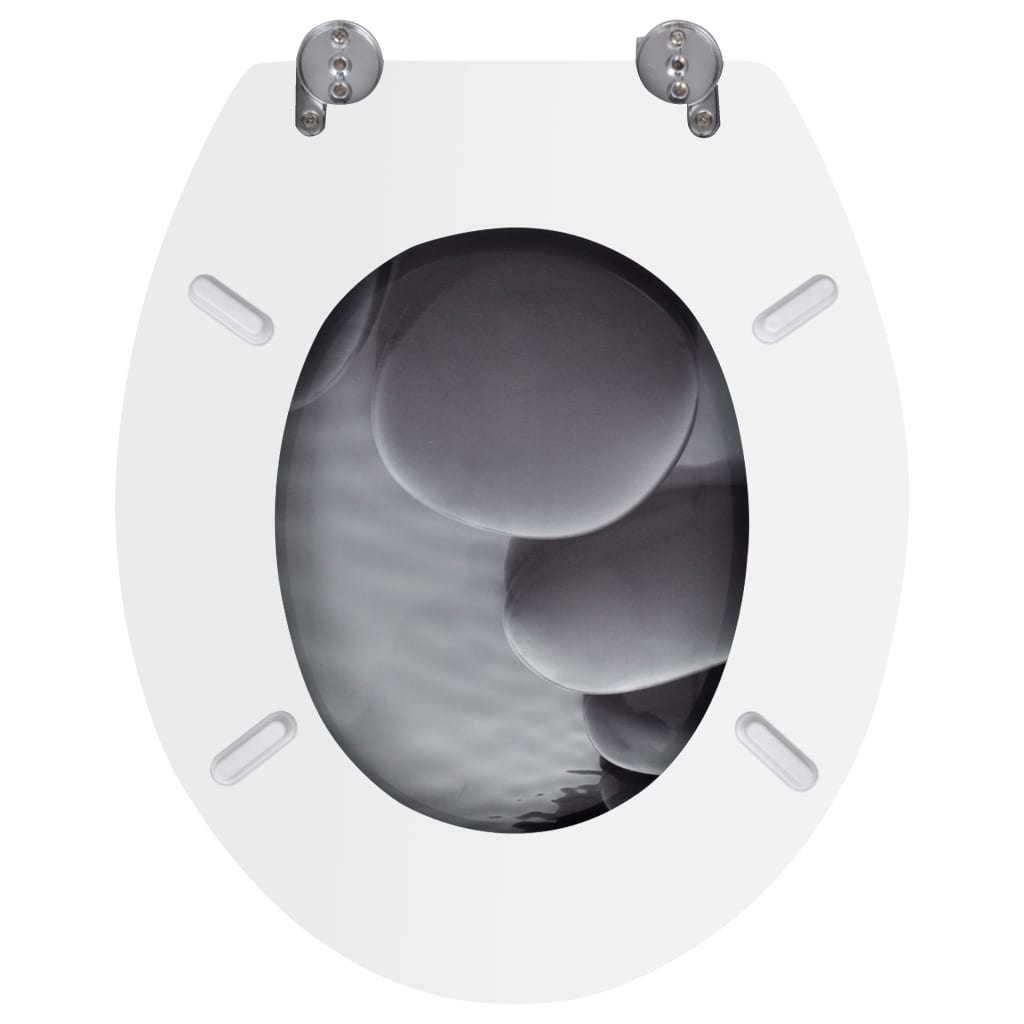 NNEVL Toilet Seats with Lids 2 pcs MDF Stones-3