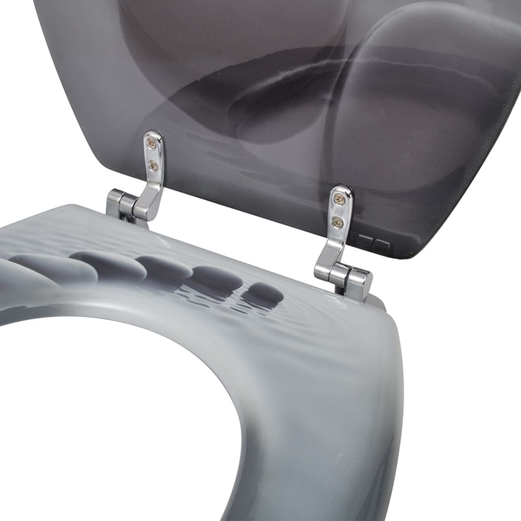 NNEVL Toilet Seats with Lids 2 pcs MDF Stones-4