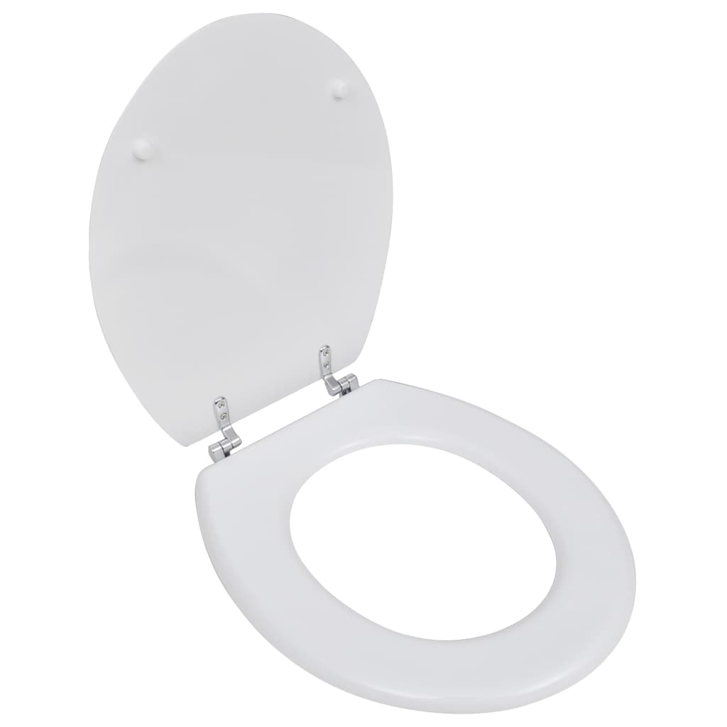NNEVL WC Toilet Seat MDF Lid Simple Design White-0