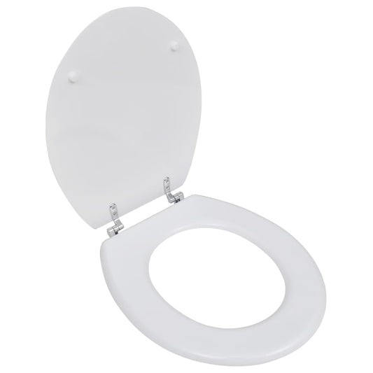 NNEVL WC Toilet Seat MDF Lid Simple Design White-0