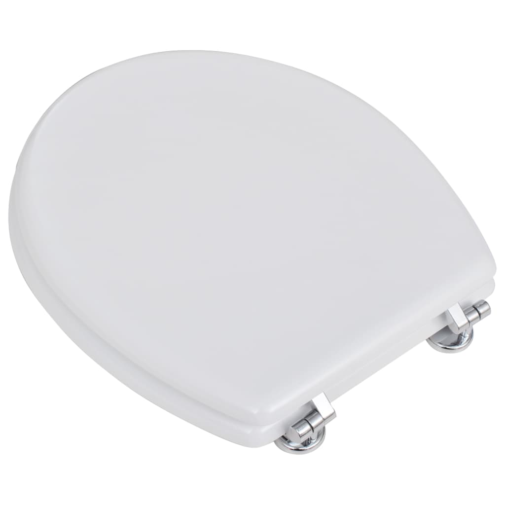 NNEVL WC Toilet Seat MDF Lid Simple Design White-2
