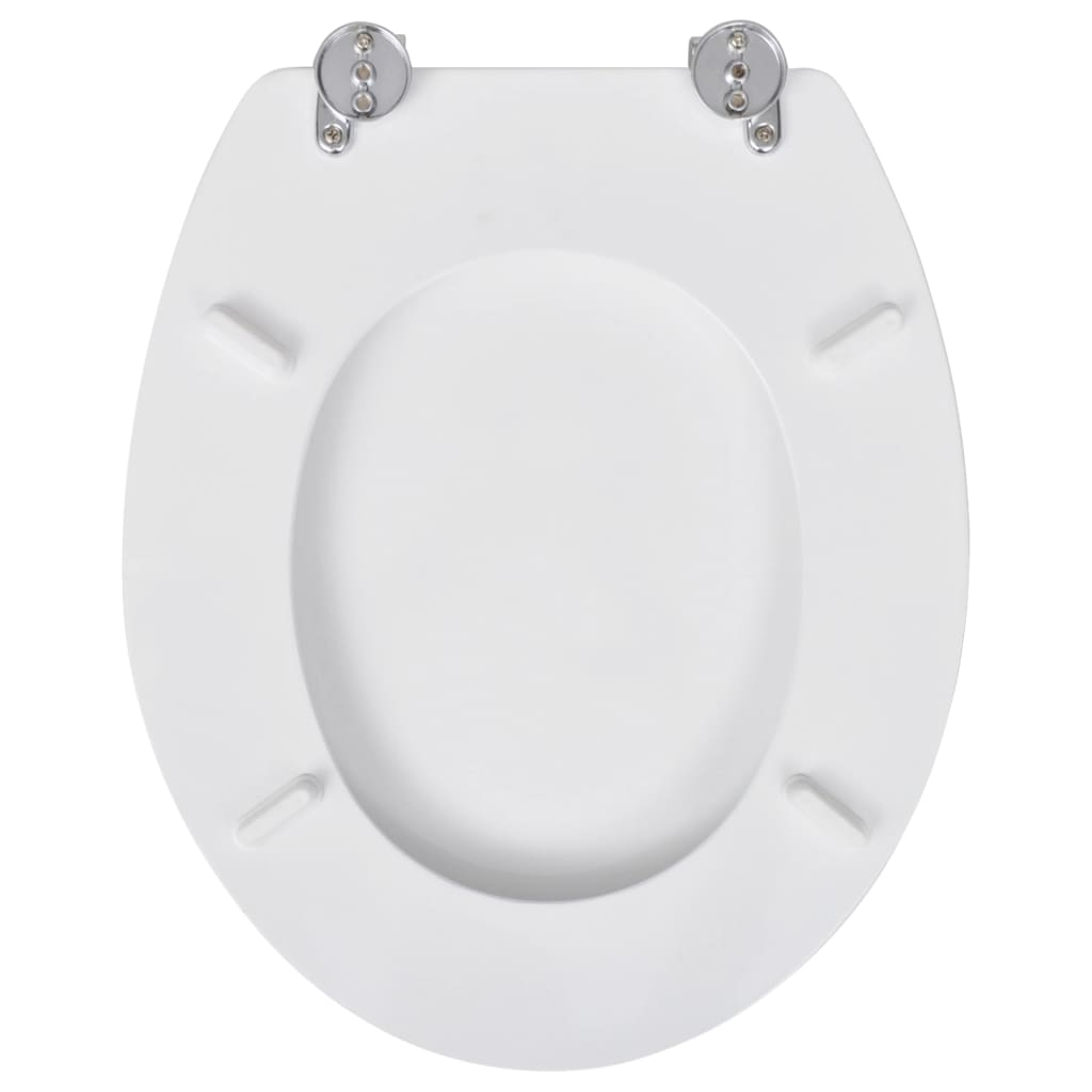 NNEVL WC Toilet Seat MDF Lid Simple Design White-4