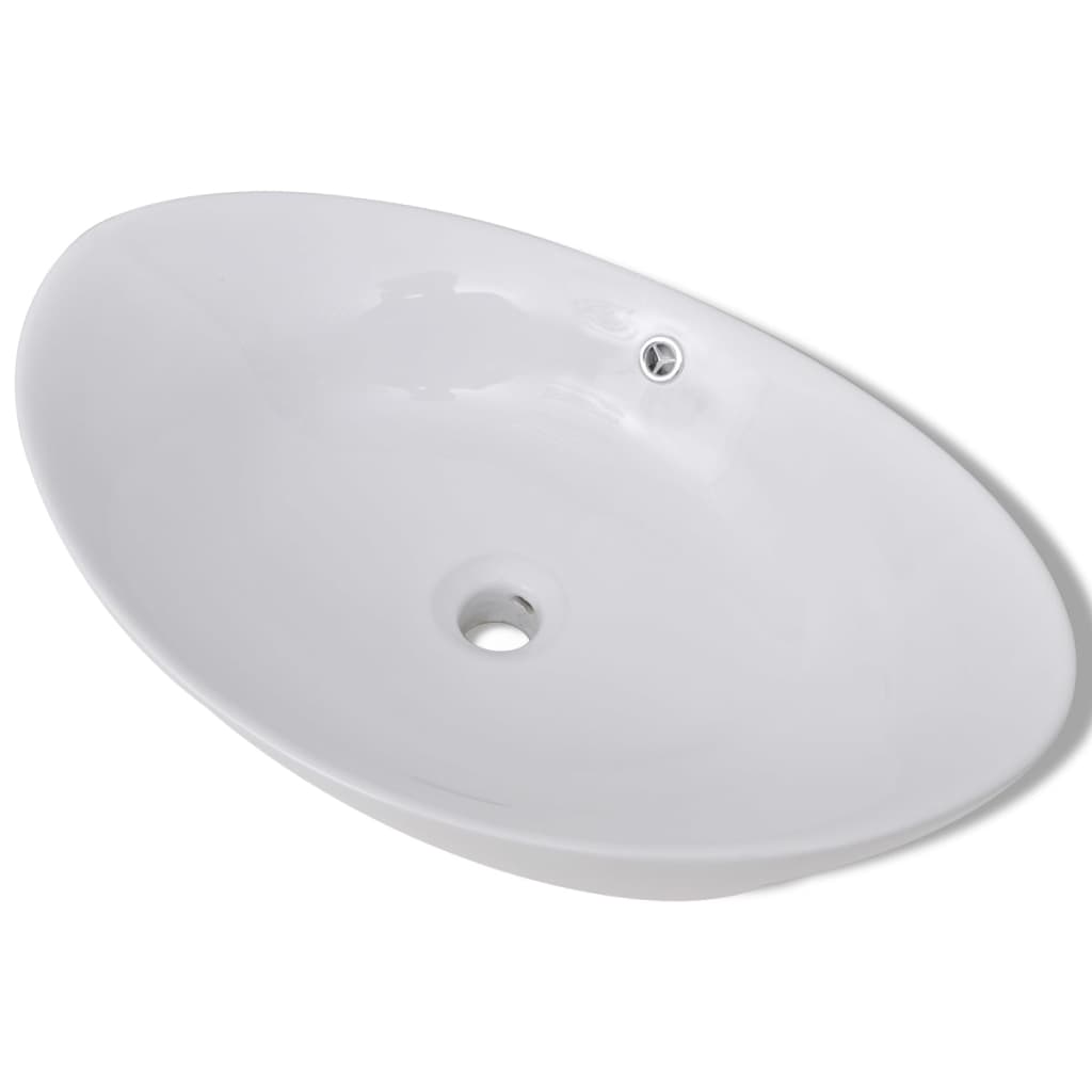 NNEVL Luxury Ceramic Basin Oval with Overflow 59 x 38.5 cm-1
