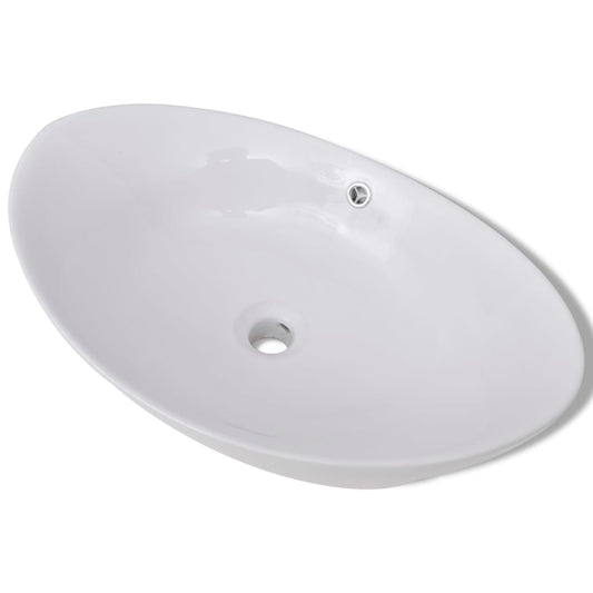 NNEVL Luxury Ceramic Basin Oval with Overflow 59 x 38.5 cm-1