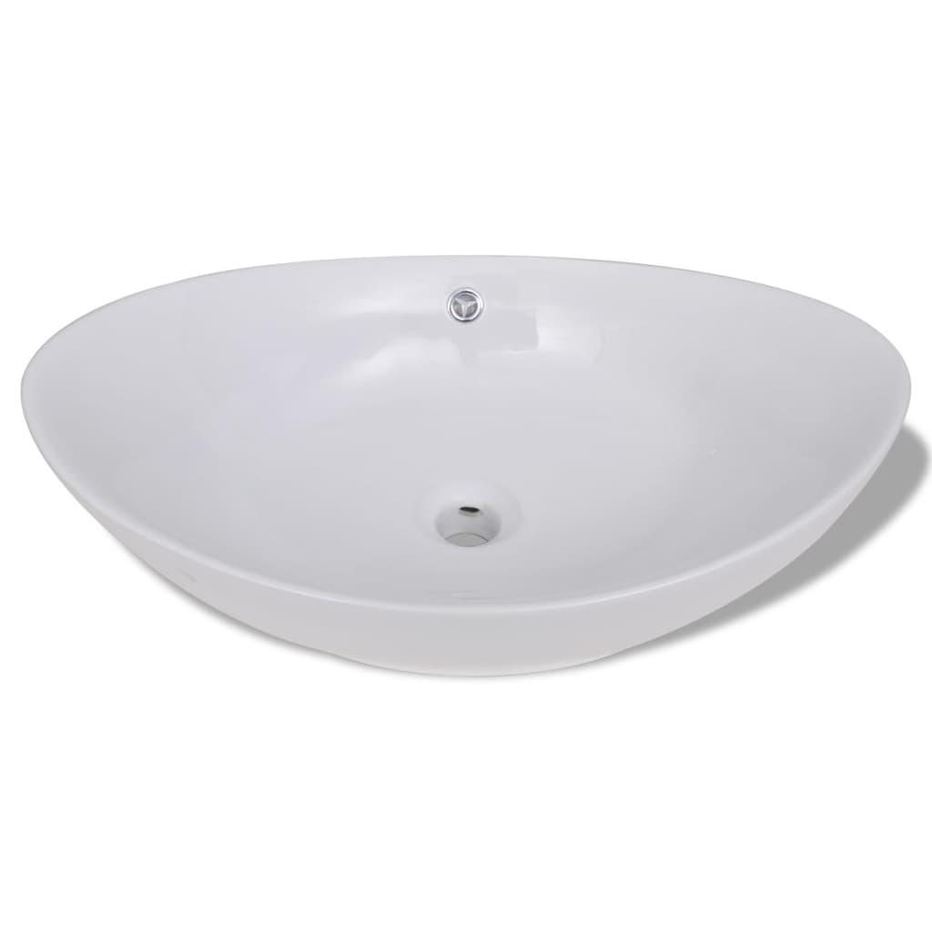NNEVL Luxury Ceramic Basin Oval with Overflow 59 x 38.5 cm-2