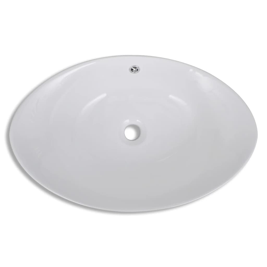 NNEVL Luxury Ceramic Basin Oval with Overflow 59 x 38.5 cm-3