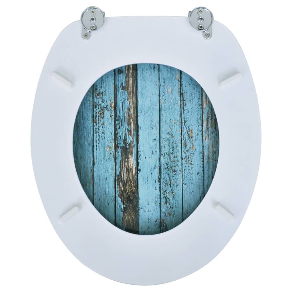 NNEVL Toilet Seats with Hard Close Lids MDF Old Wood-4