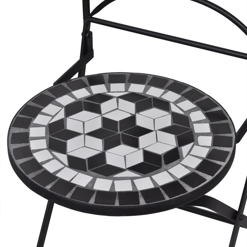 vidaXL Folding Bistro Chairs 2 Pcs Outdoor Garden Chair Furniture Ceramic-4
