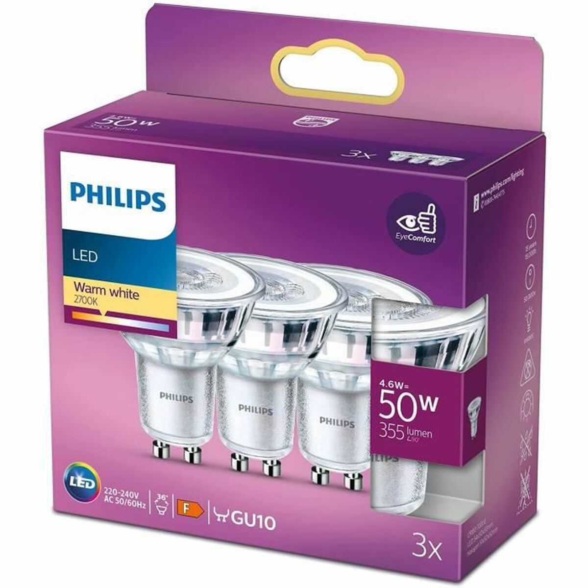 LED lamp Philips Foco F 4,6 W (2700k)-2