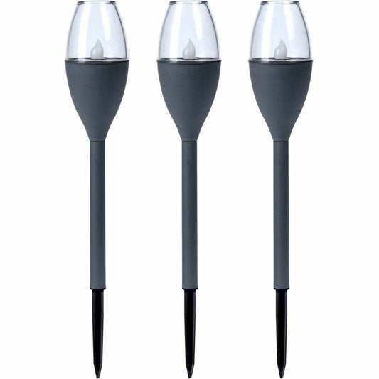 Set of solar garden torch lights Progarden Dark grey 21 x 8 x 31 cm Plastic-0
