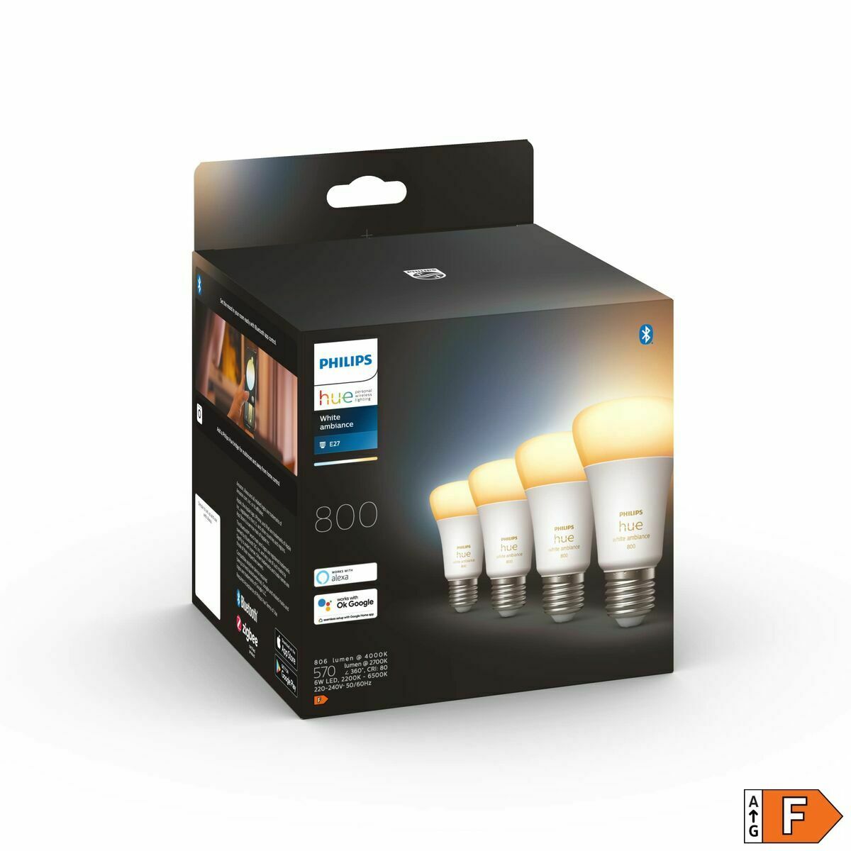 Smart Light bulb Philips A60 - E27 - 800 60 W E27 2200K 6500 K 800 lm-3