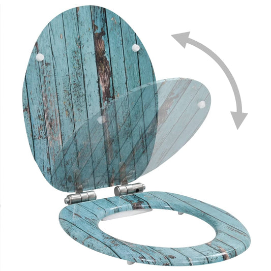 NNEVL WC Toilet Seats 2 pcs with Soft Close Lids MDF Old Wood Design-1
