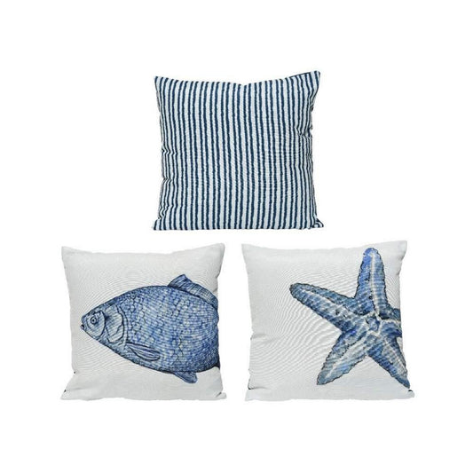 Cushion Blue White Multicolour 40 x 40 cm-0