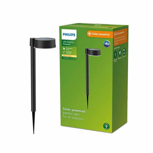 Solar garden lights Philips Vynce 1,5 W 11,2 x 14,2 x 54 cm Black Plastic Circular (2700 K) (Soft green) (1 Unit)-0