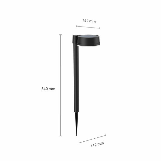 Solar garden lights Philips Vynce 1,5 W 11,2 x 14,2 x 54 cm Black Plastic Circular (2700 K) (Soft green) (1 Unit)-1