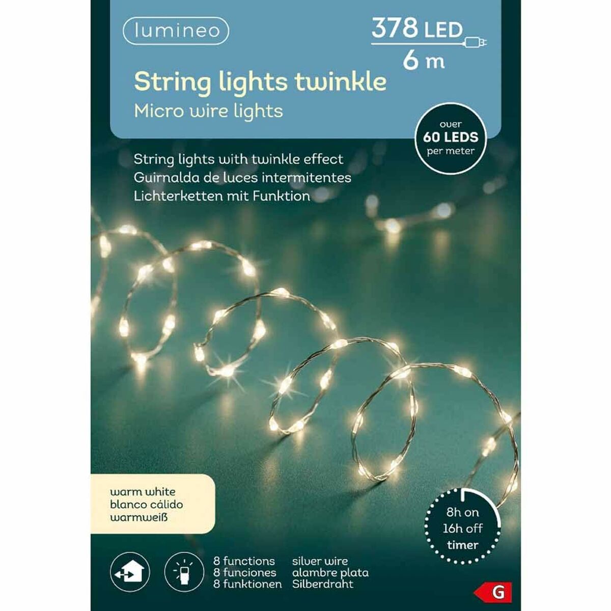 Wreath of LED Lights Lumineo Warm light 6 m-3