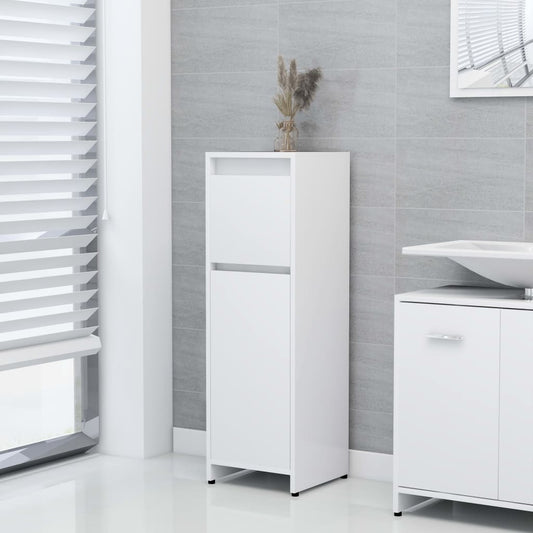 NNEVL Bathroom Cabinet White 30x30x95 cm Chipboard-0
