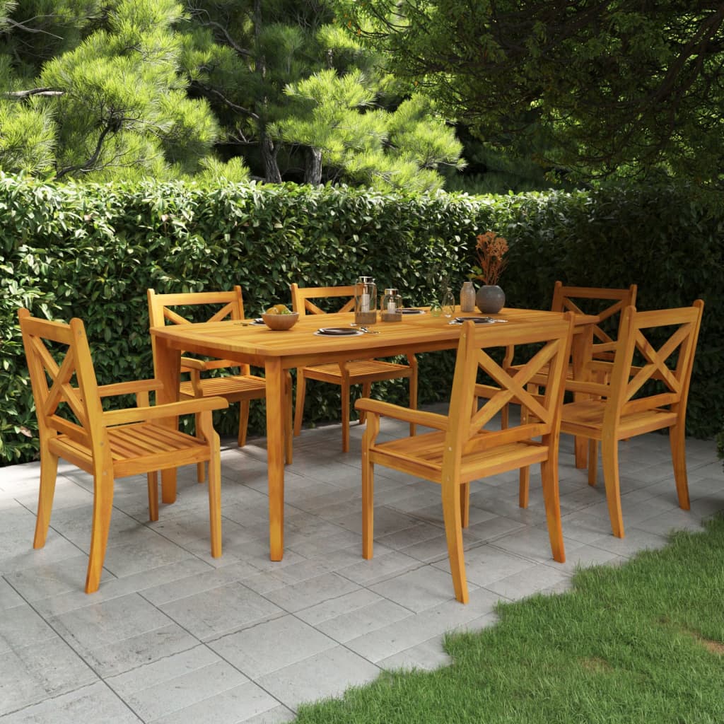 vidaXL Patio Table Patio Furniture Rectangular Garden Table Solid Wood Acacia-5