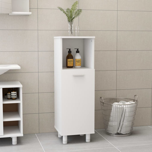 NNEVL Bathroom Cabinet White 30x30x95 cm Chipboard-0