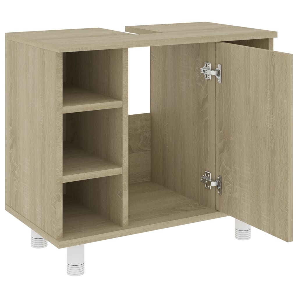 NNEVL Bathroom Cabinet Sonoma Oak 60x32x53.5 cm Chipboard-4