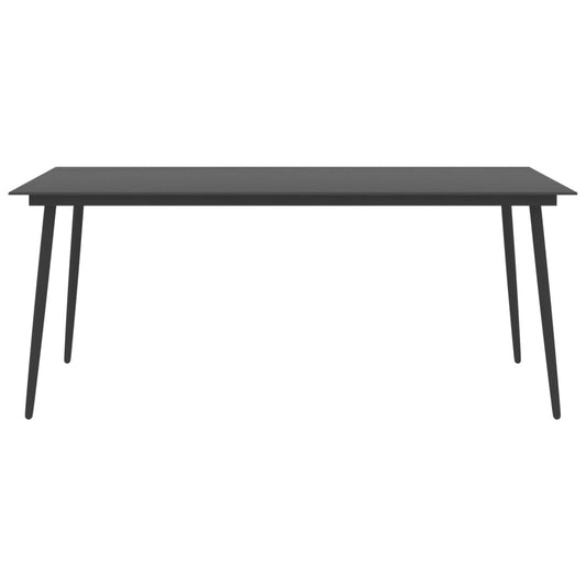 vidaXL Patio Table Outdoor Dining Table Garden Wicker Furniture PE Rattan-1