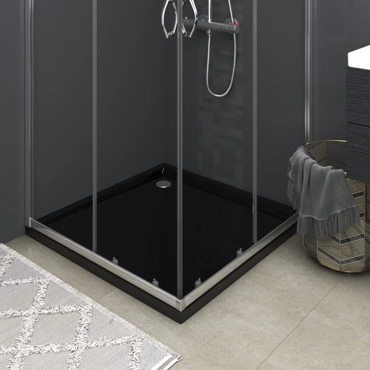 NNEVL Square ABS Shower Base Tray Black 90x90 cm-0