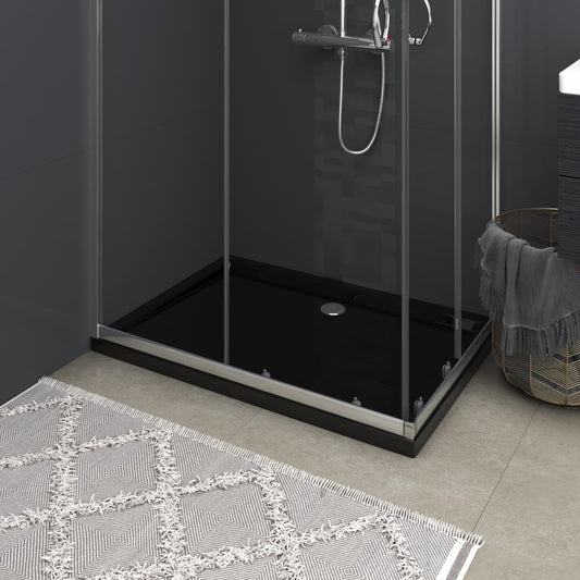 NNEVL Rectangular ABS Shower Base Tray Black 80x110 cm-0