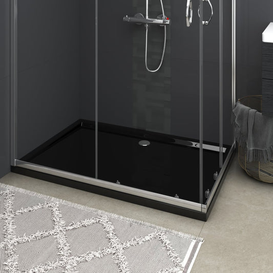 NNEVL Rectangular ABS Shower Base Tray Black 80x120 cm-0