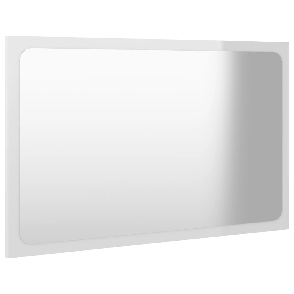 NNEVL Bathroom Mirror High Gloss White 60x1.5x37 cm Chipboard-2