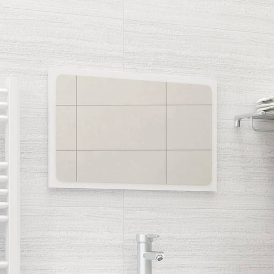 NNEVL Bathroom Mirror High Gloss White 60x1.5x37 cm Chipboard-0