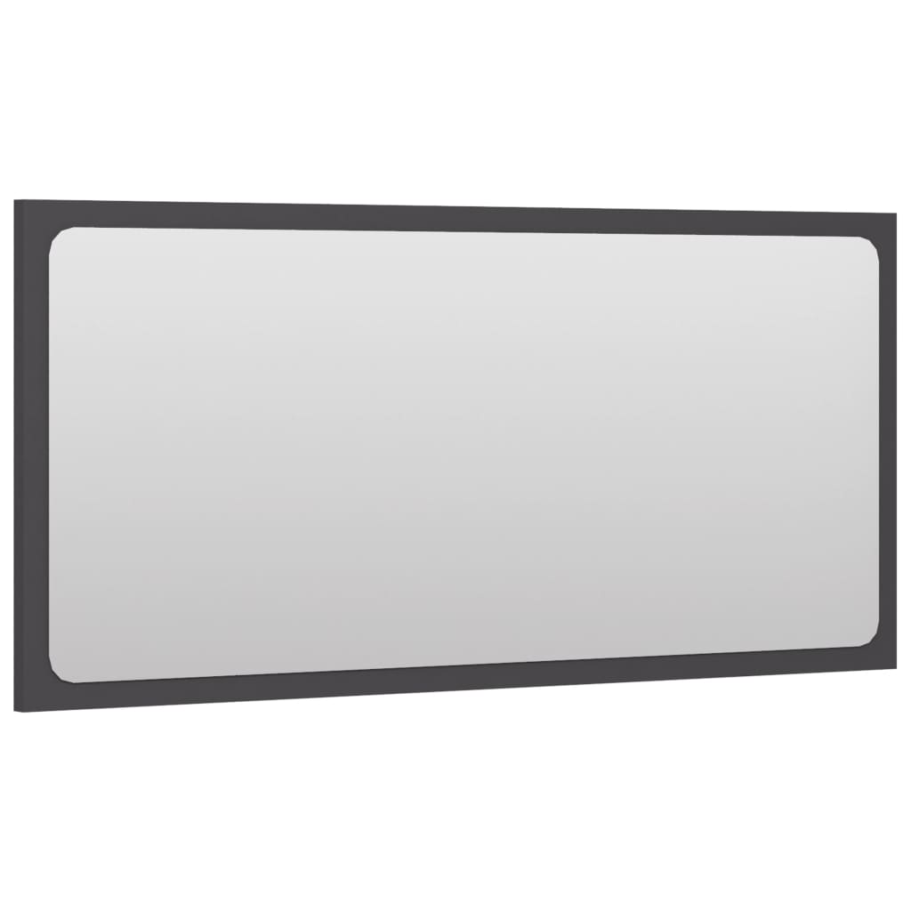 NNEVL Bathroom Mirror Grey 80x1.5x37 cm Chipboard-2