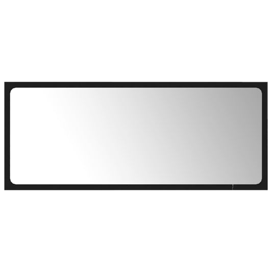 NNEVL Bathroom Mirror Black 90x1.5x37 cm Chipboard-1