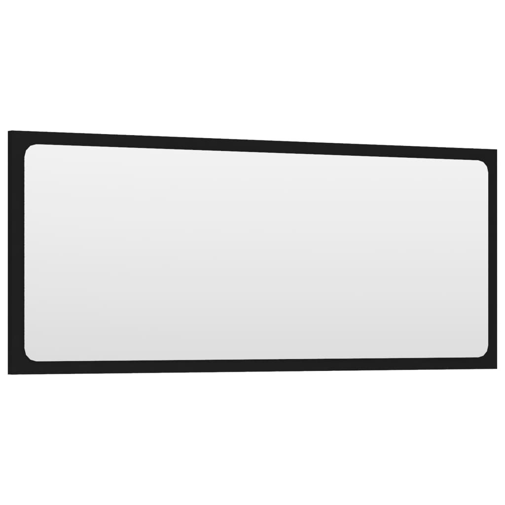 NNEVL Bathroom Mirror Black 90x1.5x37 cm Chipboard-2