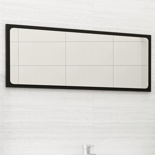 NNEVL Bathroom Mirror Black 90x1.5x37 cm Chipboard-0