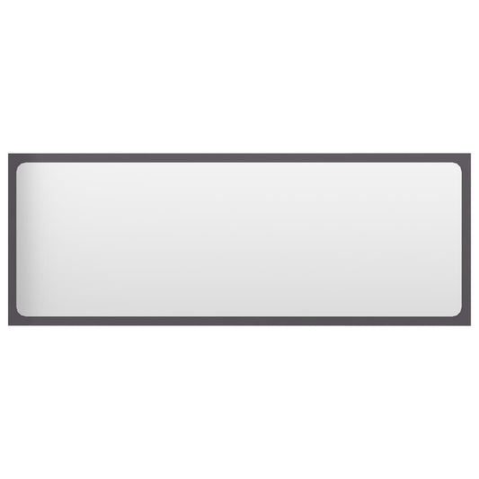 NNEVL Bathroom Mirror High Gloss Grey 100x1.5x37 cm Chipboard-1
