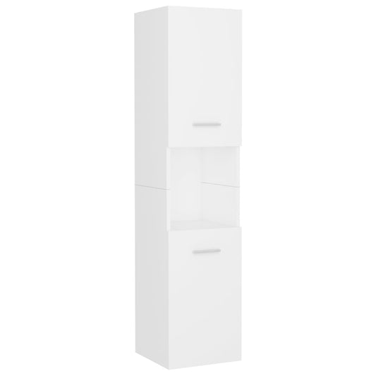 NNEVL Bathroom Cabinet White 30x30x130 cm Engineered Wood-1