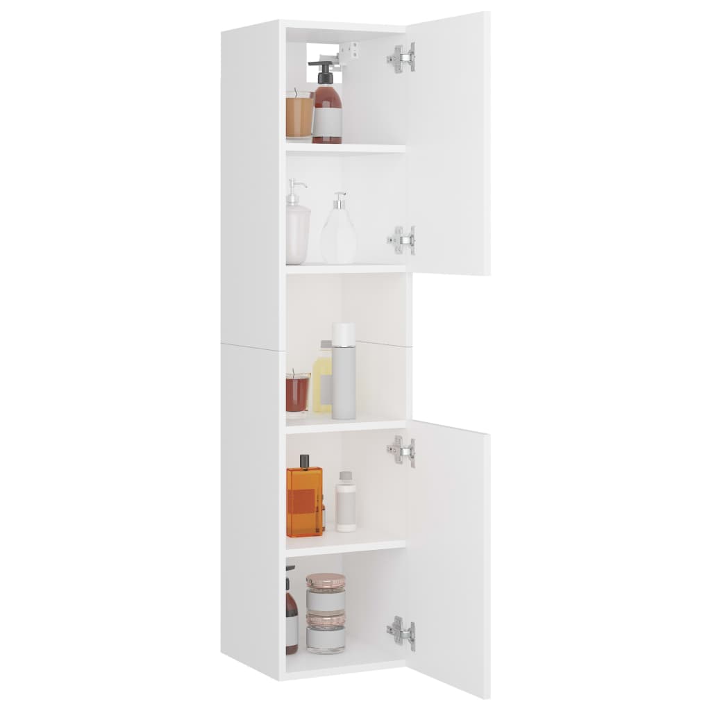 NNEVL Bathroom Cabinet White 30x30x130 cm Engineered Wood-3
