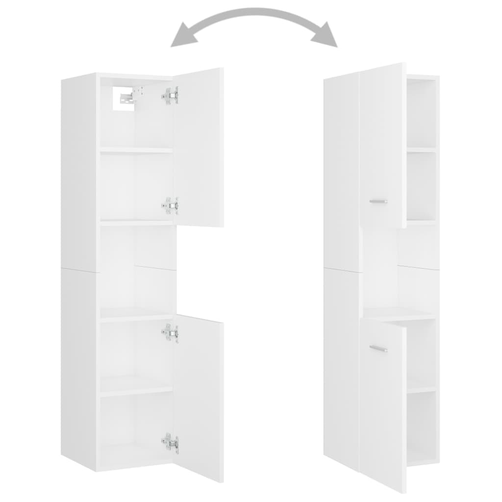 NNEVL Bathroom Cabinet White 30x30x130 cm Engineered Wood-4