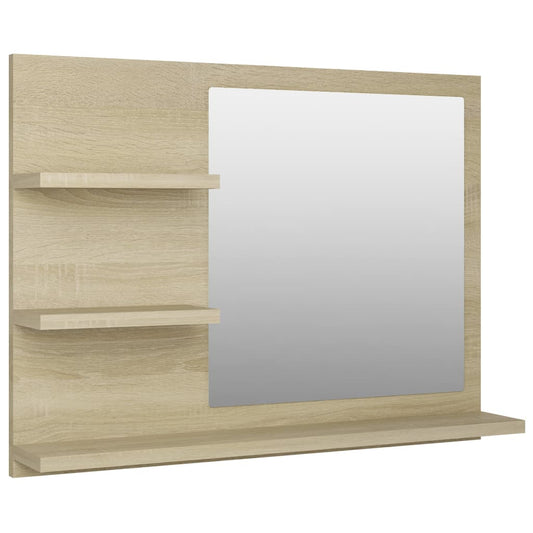 NNEVL Bathroom Mirror Sonoma Oak 60x10.5x45 cm Chipboard-1