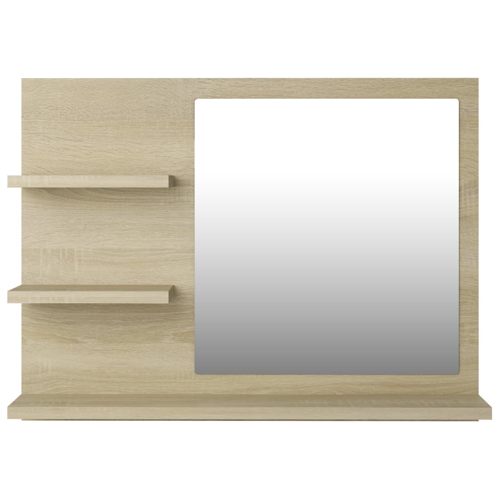 NNEVL Bathroom Mirror Sonoma Oak 60x10.5x45 cm Chipboard-4