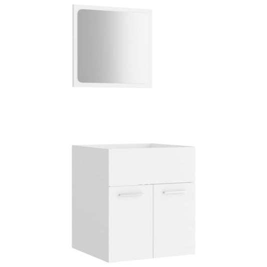 NNEVL 2 Piece Bathroom Furniture Set White Chipboard-1