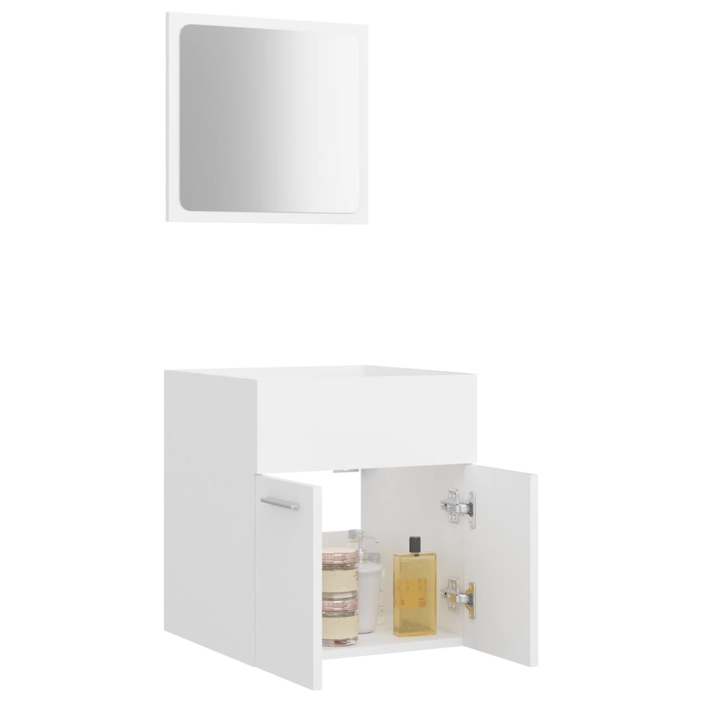 NNEVL 2 Piece Bathroom Furniture Set White Chipboard-3