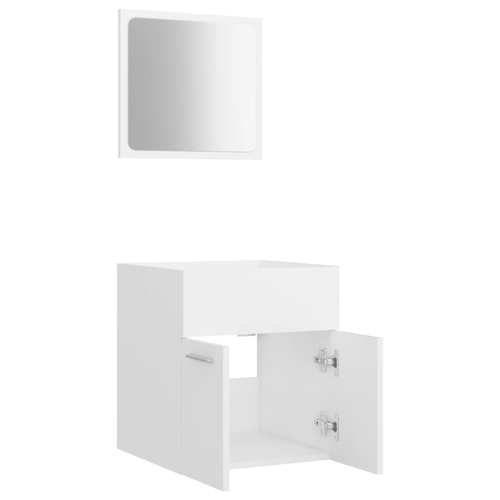 NNEVL 2 Piece Bathroom Furniture Set White Chipboard-4